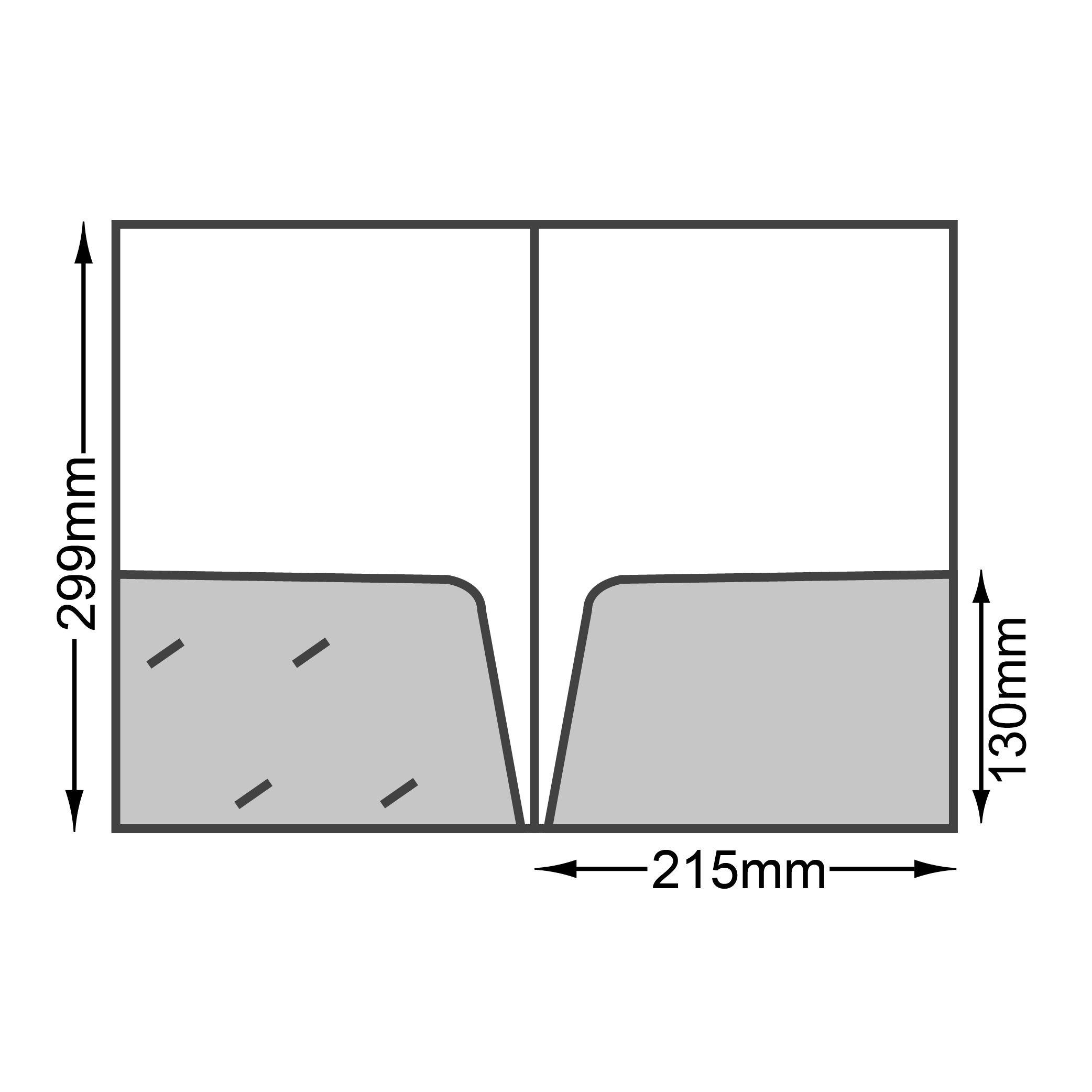 F036_A4 見開きダブルポケットファイル 名刺差込有り(2枚) - カタクル